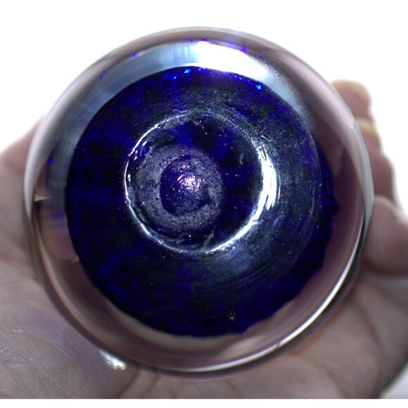 Strathearn Millefiori Paperweight 1978 Cobalt Blue Glass Scotland - Picture 8 of 11